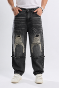 Fashion Carpenter Jeans with Distressed Leg Details (L180)
